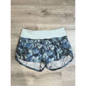 Lululemon Speed Up Short 2.5"City‎ Shadow Alpine White Multi Blue Glow SZ:6